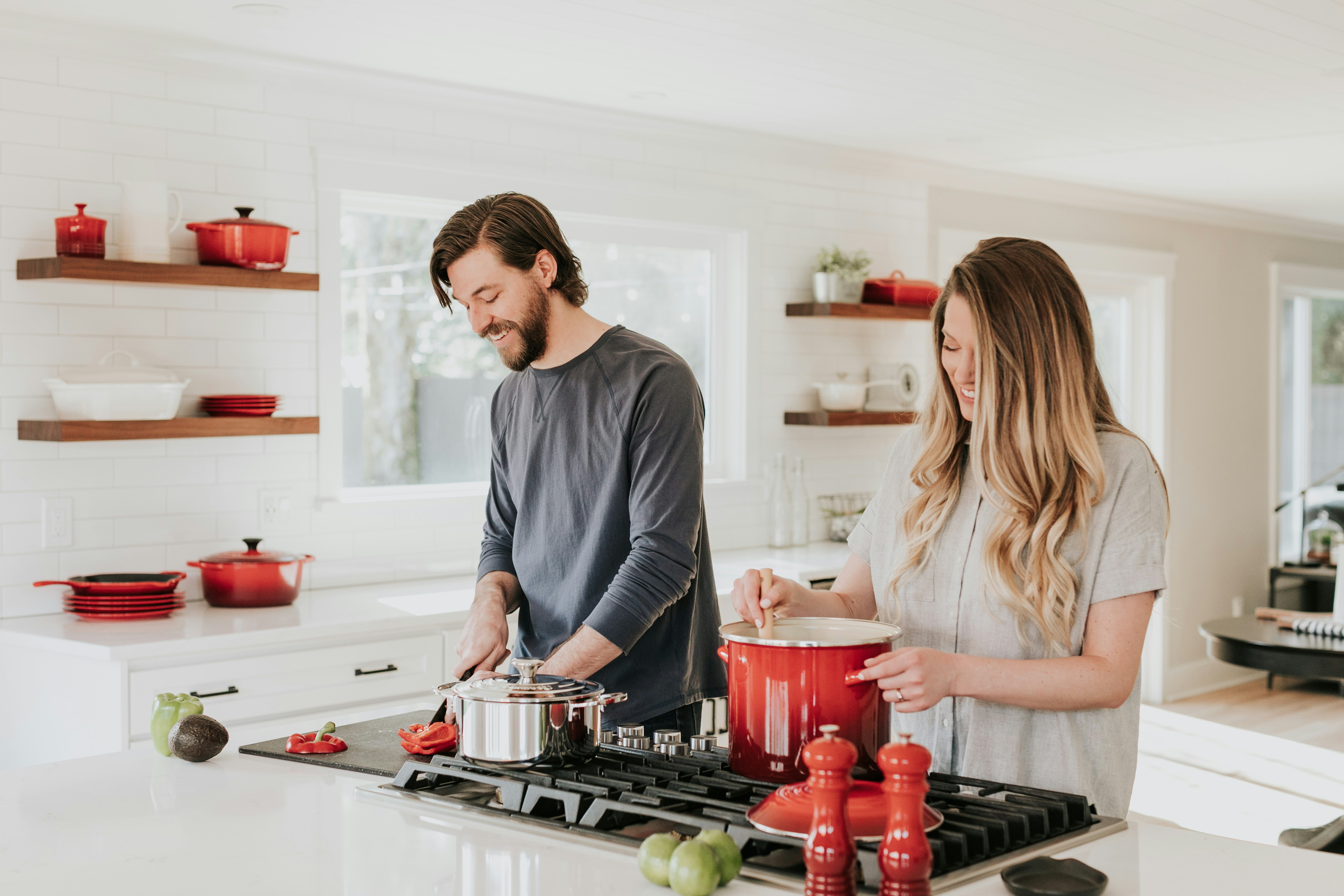 Couple Cooking Weight Loss Dinner