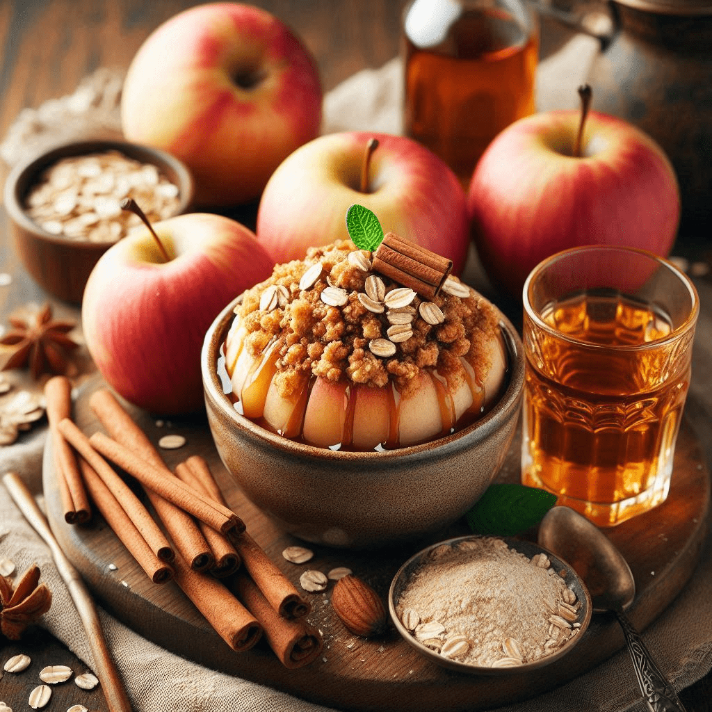 Vegan Baked Apples with Oat Crumble